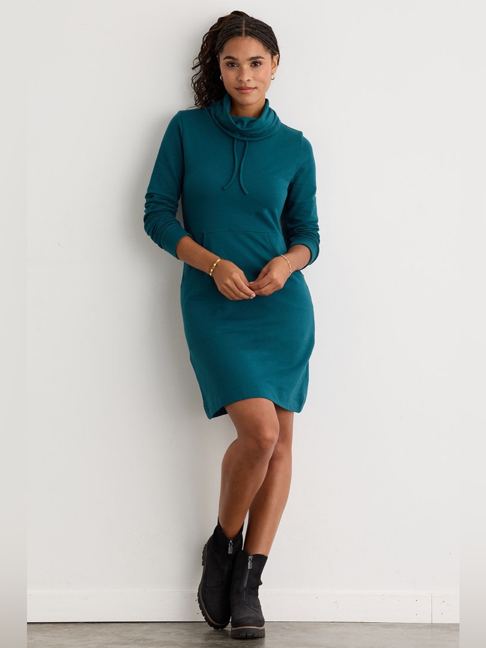 Fair Indigo Women's Organic French Terry Weekend Dress